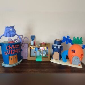 MATTEL SpongeBob Squarepants Pineapple Tiki House & Krusty Krab Playset